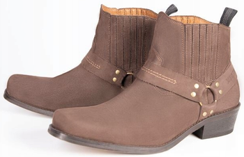Buty kowbojki motocyklowe KONTRABANDA brązowe