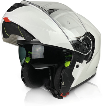 Kask motocyklowy szczękowy NAXA FO7/C biały połysk