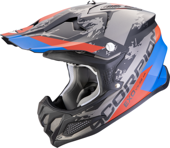 Kask motocyklowy cross enduro SCORPION VX-22 AIR CX Matt czarny niebieski czerwony