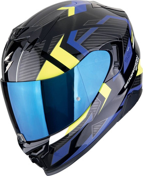 Kask motocyklowy integralny SCORPION EXO-520 EVO AIR SENSUS czarny niebieski żółty fluo