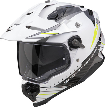 Kask motocyklowy integralny SCORPION ADF-9000 AIR FEAT biały czarny żółty fluo