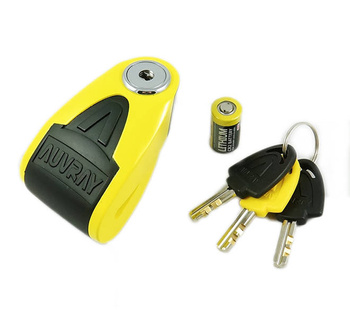 AUVRAY blokada na tarczę z alarmem  B-LOCK 06 - żółto-czarna, średnica bolca 6mm