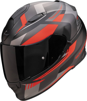 Kask motocyklowy integralny SCORPION EXO-491 ABILIS czarny mat srebrny czerwony