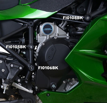 Zaślepka ramy RG RACING KAWASAKI H2/H2R/H2 SX PRAWA STRONA DÓŁ BLACK