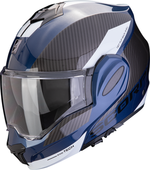 Kask motocyklowy szczękowy SCORPION EXO-TECH EVO TEAM niebieski czarny biały