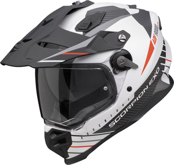 Kask motocyklowy integralny SCORPION ADF-9000 AIR FEAT biały mat czarny czerwony