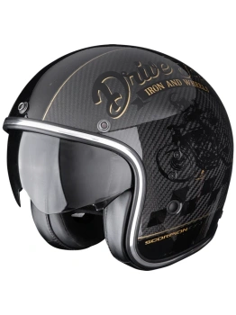Kask motocyklowy otwarty SCORPION BELFAST EVO CARBON ZIPPY Black-Gold