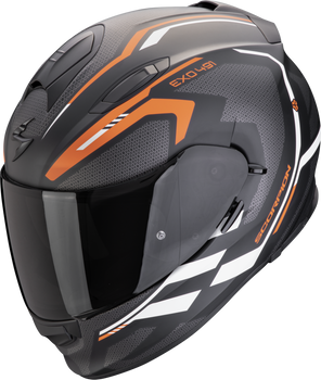 Kask motocyklowy integralny SCORPION EXO-491 KRIPTA czarny mat pomarańczowy biały