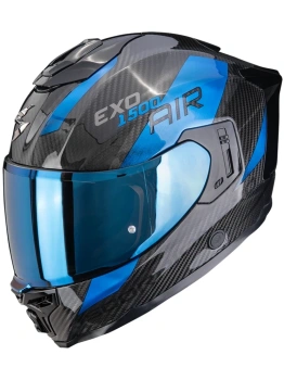 Kask motocyklowy integralny SCORPION EXO-1500 CARBON AIR PLATTED Black-Blue