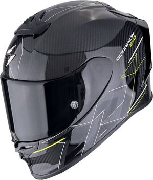 Kask motocyklowy integralny SCORPION EXO-R1 EVO CARBON AIR CYNERGY czarny żółty fluo