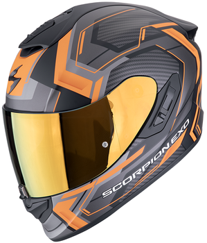 Kask motocyklowy integralny SCORPION EXO-1400 EVO II AIR LINART czarny mat pomarańczowy