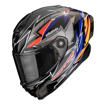 Kask motocyklowy integralny SCORPION EXO-RACE AIR MOVE ON Black-Blue-Orange