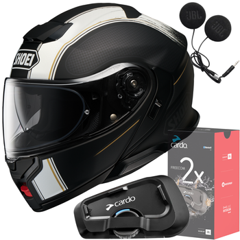 Kask SHOEI NEOTEC 3 SATORI TC-5 S + CARDO Interkom Freecom 2x Single