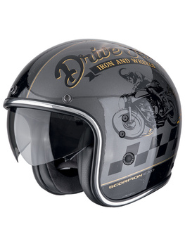 Kask motocyklowy otwarty SCORPION BELFAST EVO DRIVE FAST Silver-Black-Gold