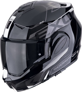 Kask motocyklowy szczękowy SCORPION EXO-TECH EVO TRAVELLER czarny biały