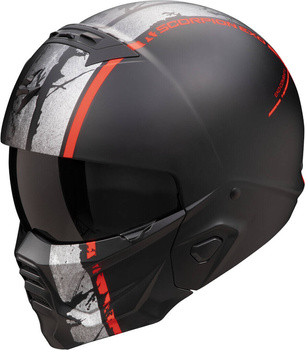 Kask motocyklowy szczękowy SCORPION EXO-COMBAT II LORD czarny mat czerwony