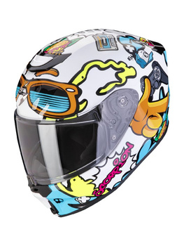 Kask dziecięcy integralny SCORPION EXO-JNR AIR FUN White-Blue