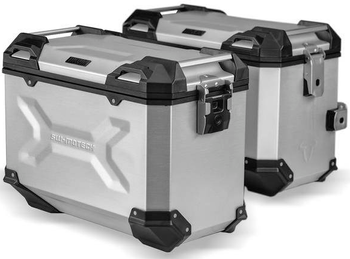 Zestaw kufrów bocznych TRAX ADV i stelaży SW-MOTECH BMW F 900 R / XR (19-)  silver 45/45 L