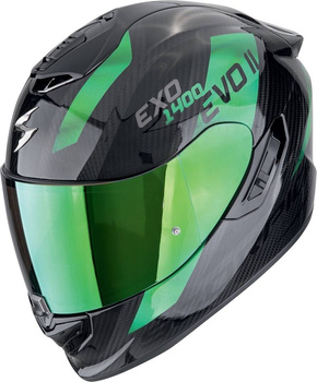 Kask motocyklowy integralny SCORPION EXO-1400 EVO II CARBON AIR PLATTED czarny zielony