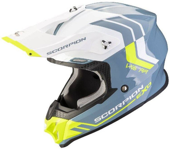 Kask motocyklowy cross enduro SCORPION VX-16 EVO FUSION niebieski Neon żółty