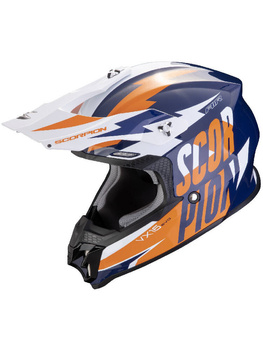 Kask motocyklowy cross enduro SCORPION VX-16 EVO AIR SLANTER niebieski pomarańczowy