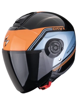 Kask motocyklowy otwarty SCORPION EXO-CITY II VITA Black-Blue-Orange