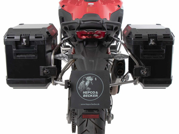 Wycięcie na bagażnik boczny ze stali nierdzewnej, w tym czarne kufry boczne Xplorer do Ducati Multistrada V4 / S / Pikes Peak / Rally / RS (2025-)