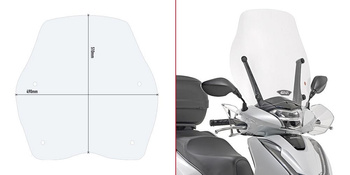 Szyba GIVI przeźroczysta 51 x 49 cm (H x W) - HONDA SH 125i-150i (17)