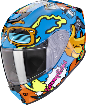 Kask motocyklowy integralny SCORPION EXO-JNR AIR FUN niebieski pomarańczowy