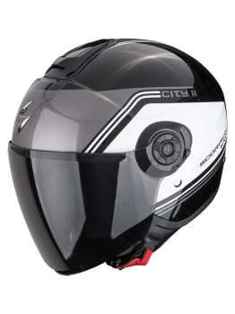 Kask motocyklowy otwarty SCORPION EXO-CITY II VITA Metal black-White