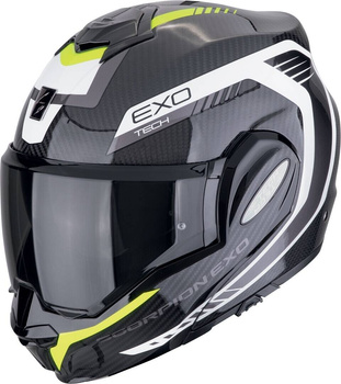 Kask motocyklowy szczękowy SCORPION EXO-TECH EVO CARBON COSY czarny żółty fluo