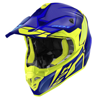 GIVI 2024 KASK MOTOCYKLOWY CROSS 60.1 INVERT ECE R22-06 NIEBIESKI/ ZÓŁTY MAT