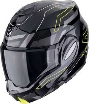 Kask motocyklowy szczękowy SCORPION EXO-TECH EVO CONQUER czarny żółty fluo