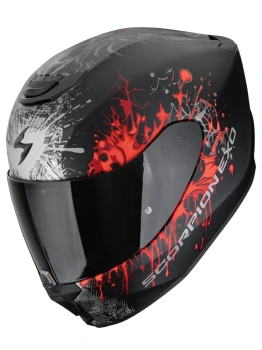 Kask motocyklowy integralny SCORPION EXO-391 WOLF Matt Black-Silver-Red