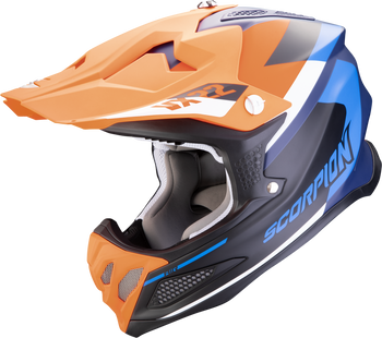 Kask motocyklowy cross enduro SCORPION VX-22 AIR BETA Matt niebieski pomarańczowy