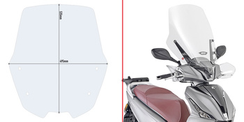 GIVI SZYBA PRZEŹROCZYSTA 53,5 x 49,5 cm (H x W) - KYMCO People S 125-150-200 (20 > 22)