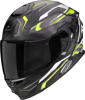 Kask motocyklowy integralny SCORPION EXO-GT SP AIR AUGUSTA czarny mat szary żółty fluo