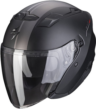 Kask motocyklowy otwarty SCORPION EXO-230 SR MATT czarny-srebrny-czerwony