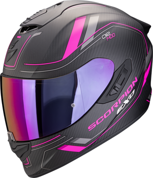 Kask motocyklowy integralny SCORPION EXO-1400 EVO II CARBON AIR MIRAGE Matt czarny różowy