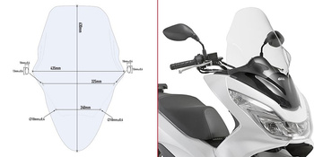Szyba GIVI przezroczysta 63 x 43,5 cm (H x W) HONDA PCX 125-150 (14 > 16)