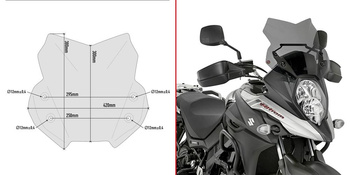 Szyba GIVI dymiona 30 x 42 cm (H x W) - SUZUKI DL 650 V-Strom (17 > 18)