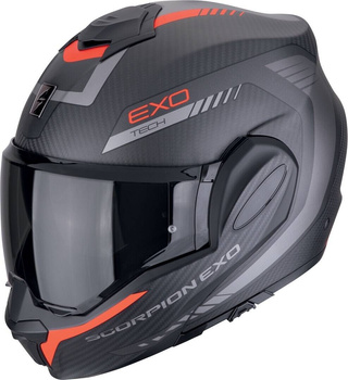 Kask motocyklowy szczękowy SCORPION EXO-TECH EVO CARBON COSY czarny mat czerwony