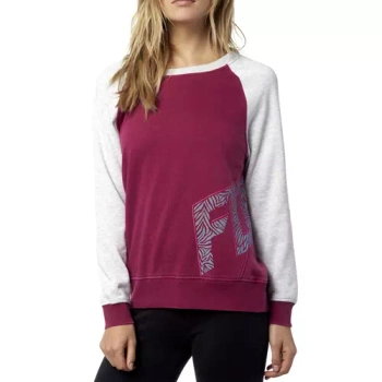 BLUZA FOX LADY ANGLED CREW BURGUNDY M