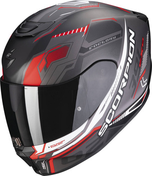 Kask motocyklowy integralny SCORPION EXO-391 HAUT MATT czarny srebrny czerwony