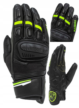 Rękawice motocyklowe RAINERS TECNO fluo-czarne