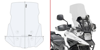 Szyba GIVI przezroczysta 57,5 x 50,5 cm (H x W)- SUZUKI V-Strom 1050 (20)