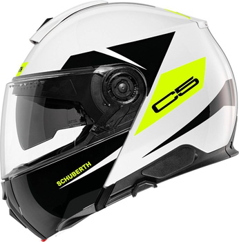 Kask motocyklowy szczękowy SCHUBERTH C5 Eclipse żółto biały połysk