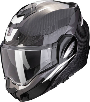 Kask motocyklowy szczękowy SCORPION EXO-TECH EVO CARBON ROVER czarny biały