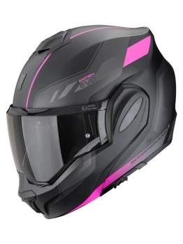 Kask motocyklowy szczękowy SCORPION EXO-TECH EVO SOCIUS Matt Black-Pink