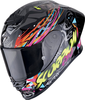 Kask motocyklowy integralny SCORPION EXO-R1 EVO II AIR SAVAGE czarny niebieski